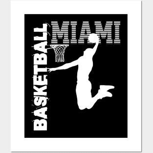 Miami Basketball Player Dunk Dunking T-Shirt and more Posters and Art